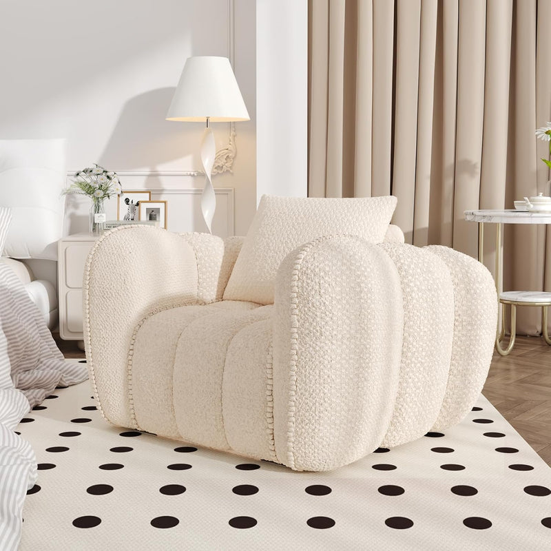 Pumpkin-Shaped Modern Accent Sofa Chair