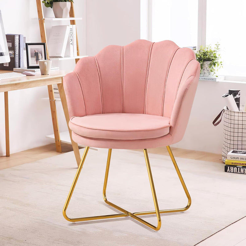 Shell-Shaped Swivel Vanity Chair