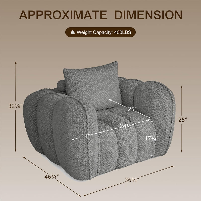 Pumpkin-Shaped Modern Accent Sofa Chair