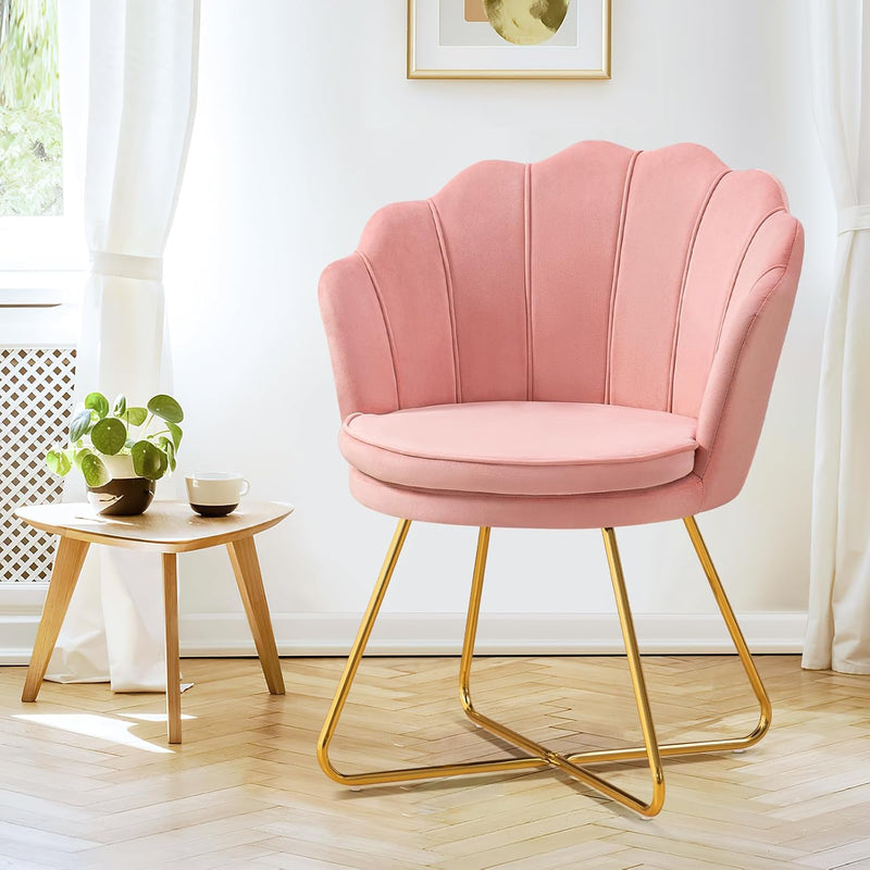 Shell-Shaped Swivel Vanity Chair