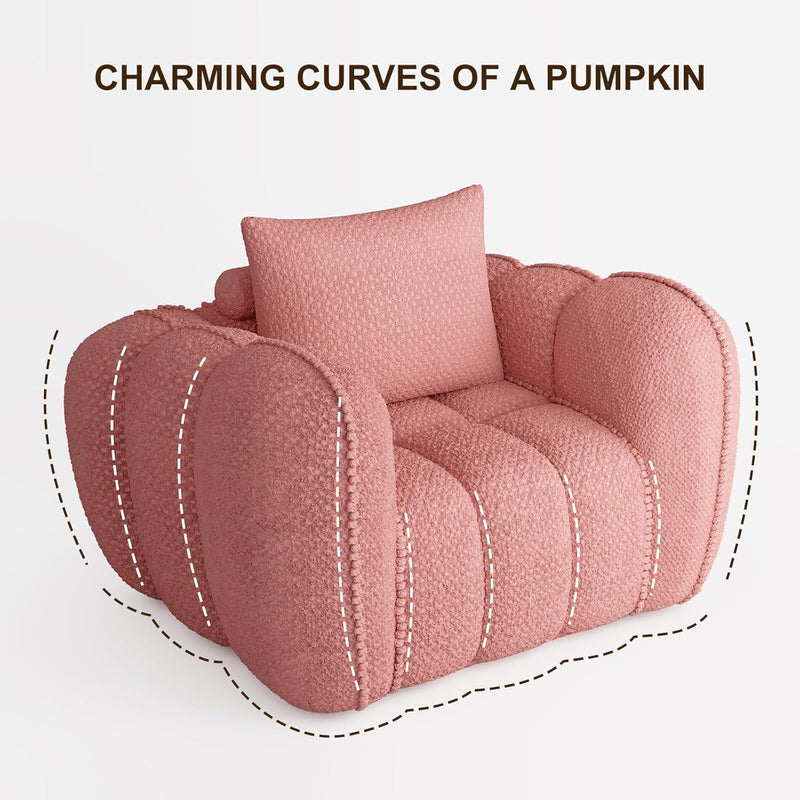 Pumpkin-Shaped Modern Accent Sofa Chair
