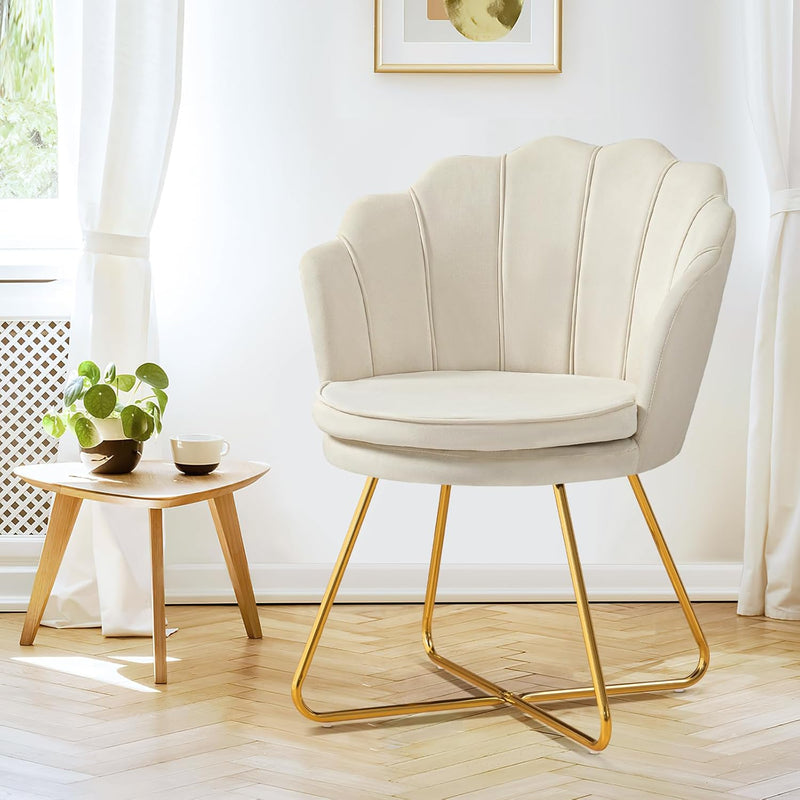 Shell-Shaped Swivel Vanity Chair