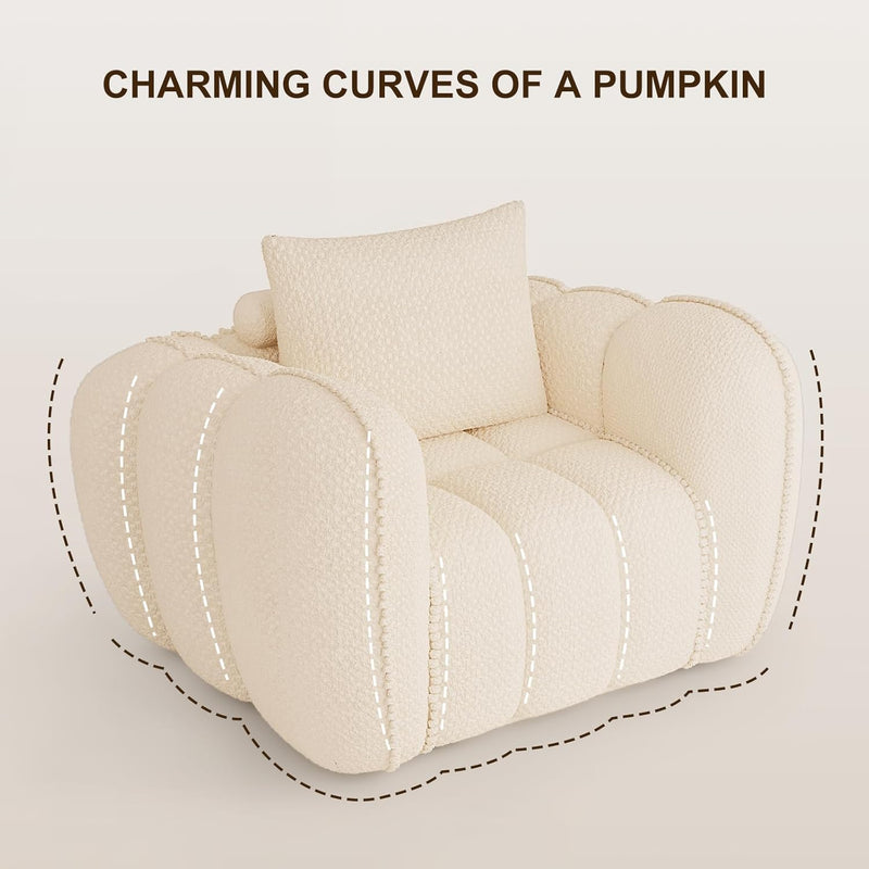 Pumpkin-Shaped Modern Accent Sofa Chair