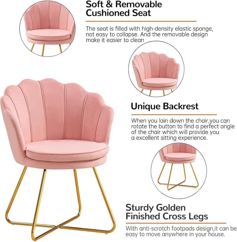 Shell-Shaped Swivel Vanity Chair