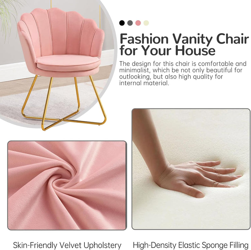 Shell-Shaped Swivel Vanity Chair