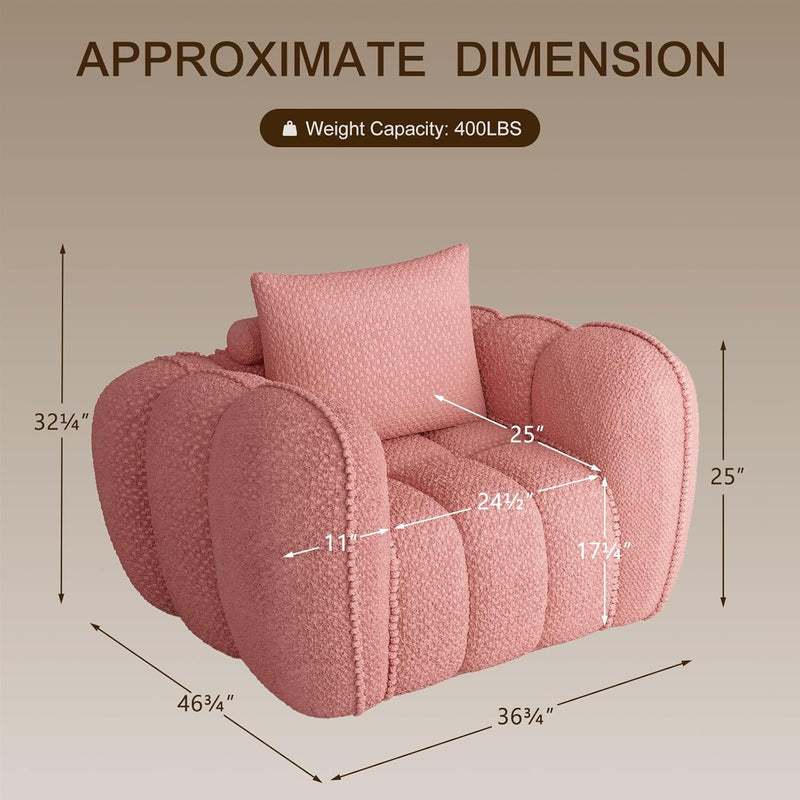 Pumpkin-Shaped Modern Accent Sofa Chair