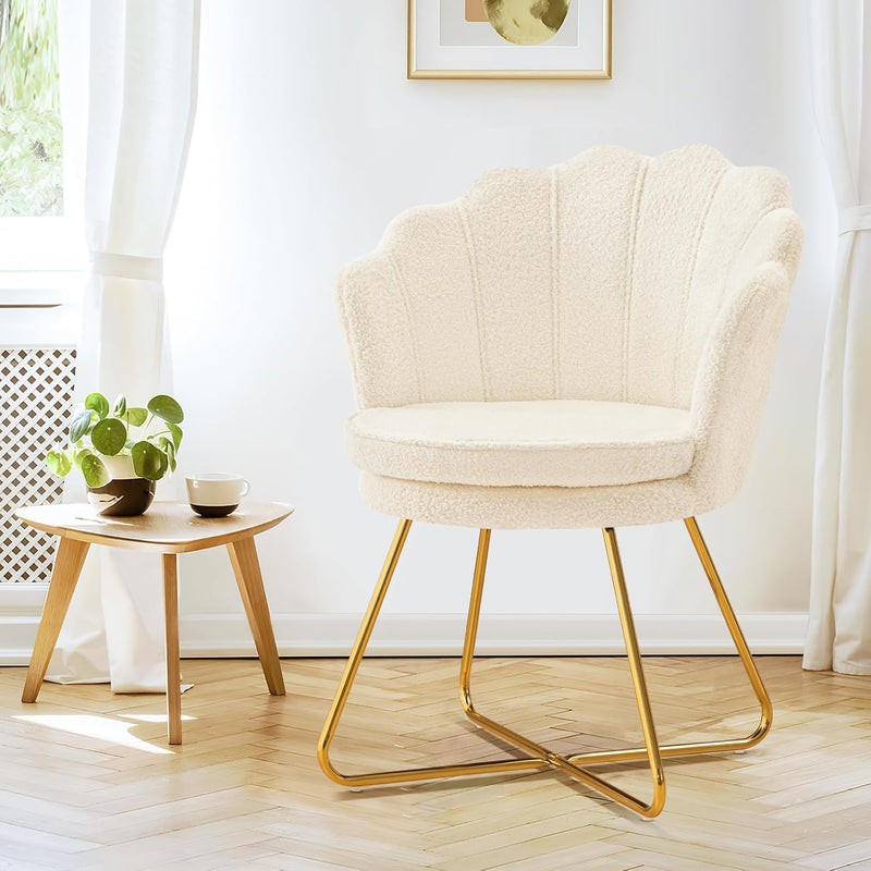 Shell-Shaped Swivel Vanity Chair