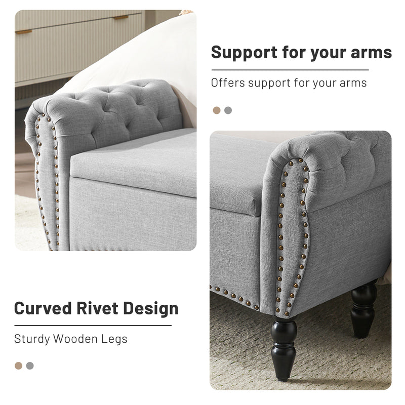 Zakhar Nailhead Tufted Storage Bedroom Bench