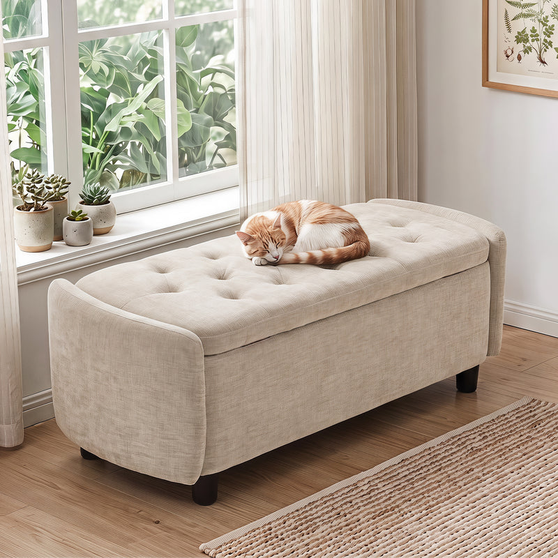 46.5‘’ Chenille Storage Bench