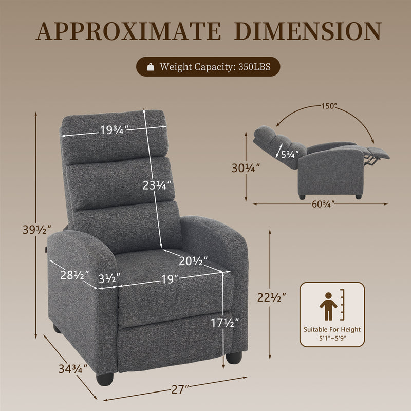 Small Manual Recliner Chair for Small Spaces