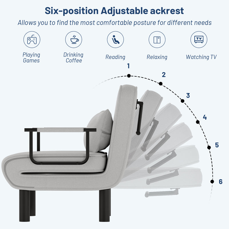 Furniliving Foldable Sofa Chair 4-in-1 Multi-Functional Lounge Chair