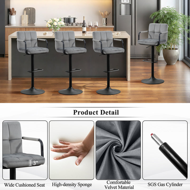 Crosdy Velvet Bar Stools
