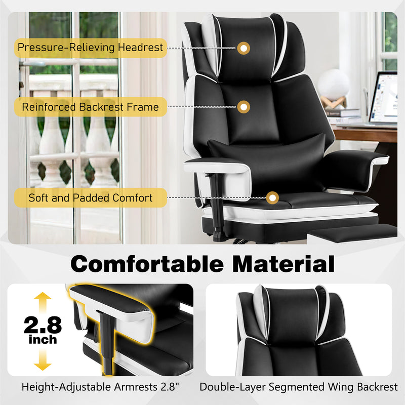 Adjustable Heavy Duty Office Chair with Footrest High Back