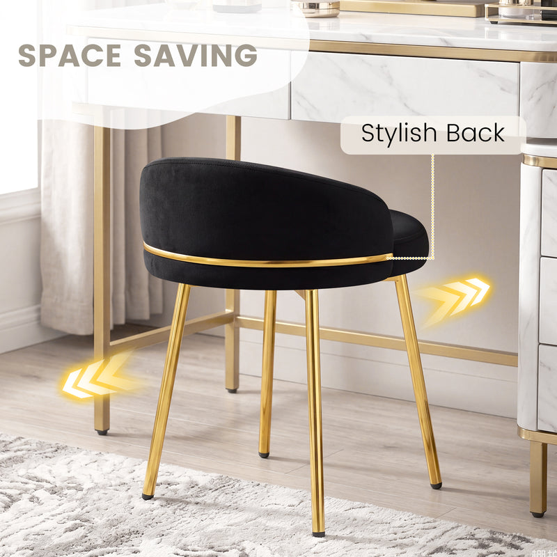 Cute Vanity Chair With Golden Legs
