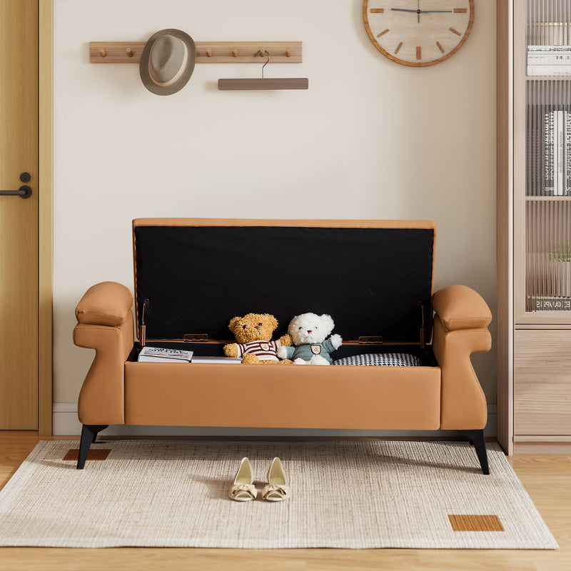 51” Storage Bench with Armrest Cushion