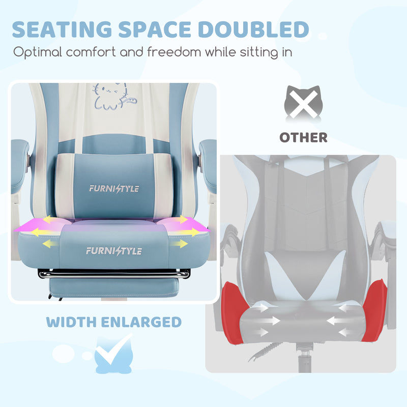 Comfy Girly Video Game Chair With Cat Ears