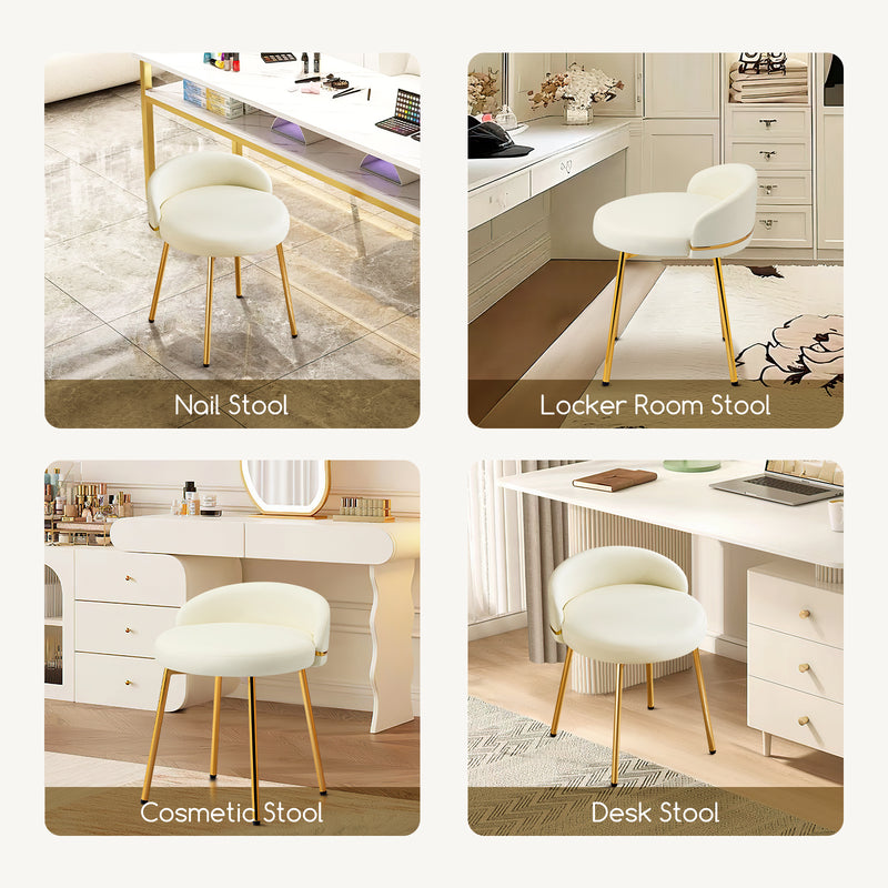 Cute Vanity Chair With Golden Legs