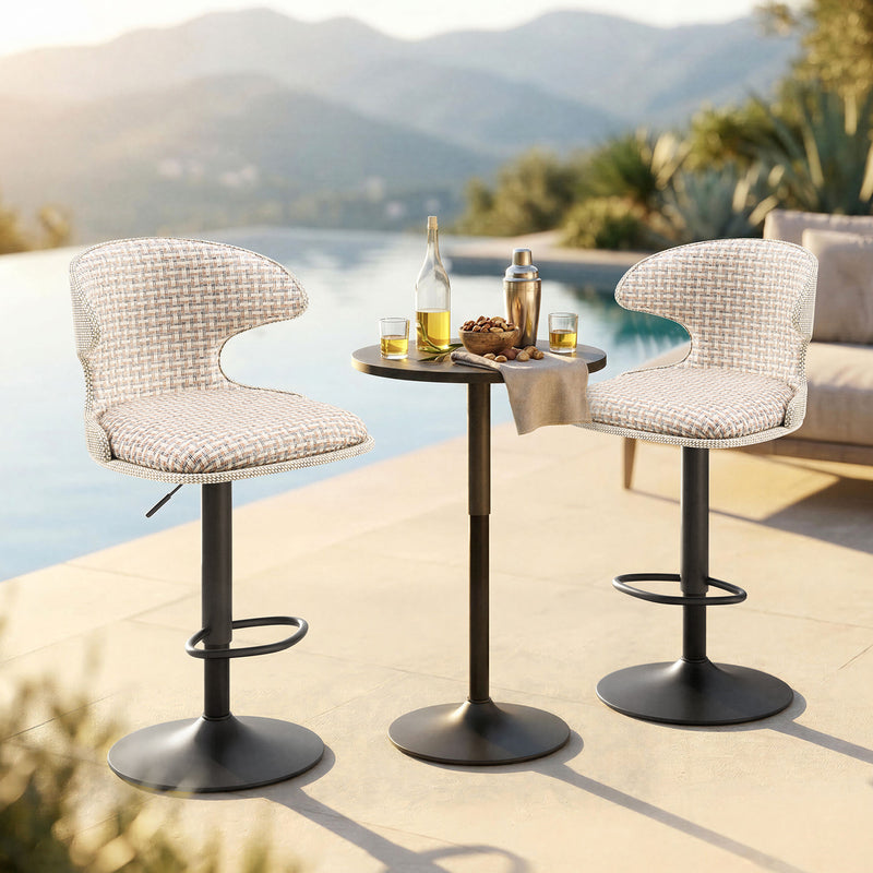 Adjustable Outdoor HDPE Waterproof Bar Stools Set of 2