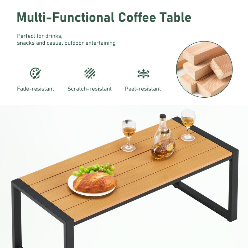 Furniliving 4-pcs outdoor chairs for the front courtyard,four deep seating chairs paired with a coffee table, all-weather camping and leisure chairs