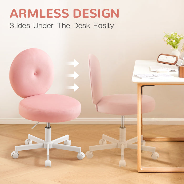 Velvet Vanity Chair with Casters