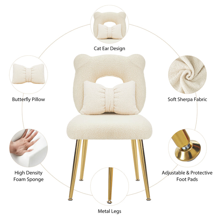 vanity chair with open-back chair