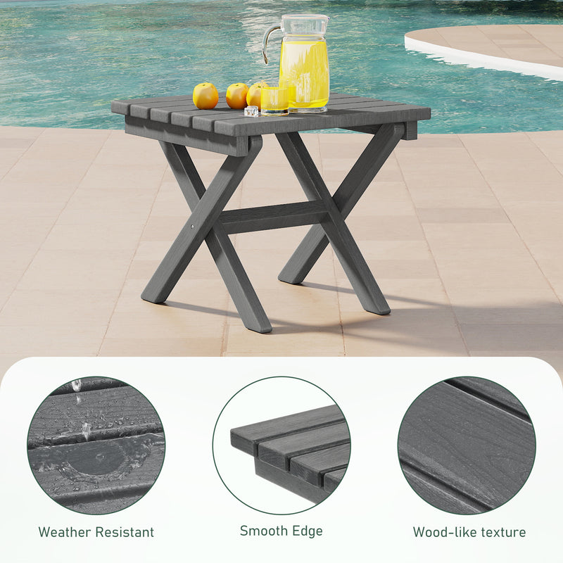 Furniliving 18'' Foldable Square Outdoor Coffee Table ,HDPE  All-Weather Waterproof Camping Table