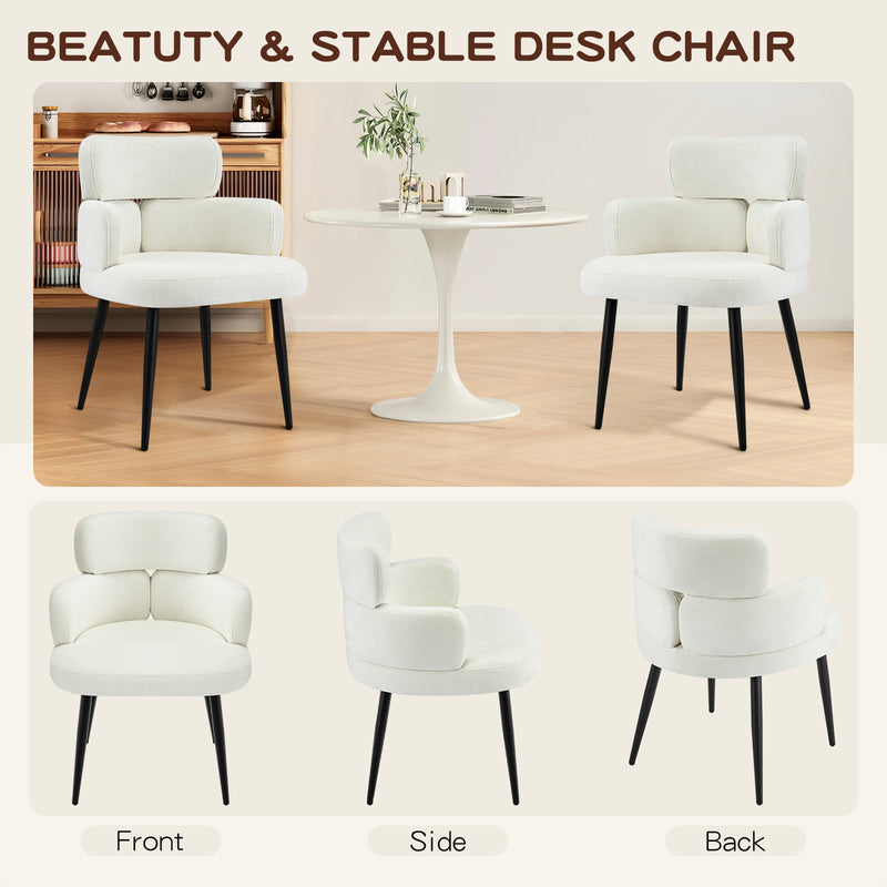 Modern Accent Dining Chair ,Upholstered Vanity Chair With Arms