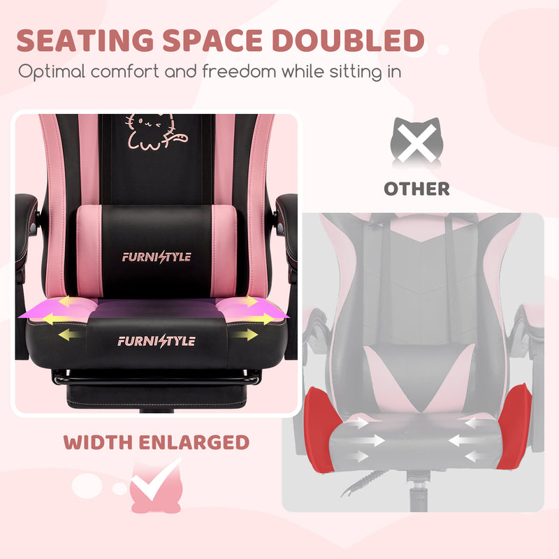 Comfy Girly Video Game Chair With Cat Ears