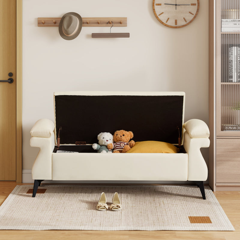 51” Storage Bench with Armrest Cushion
