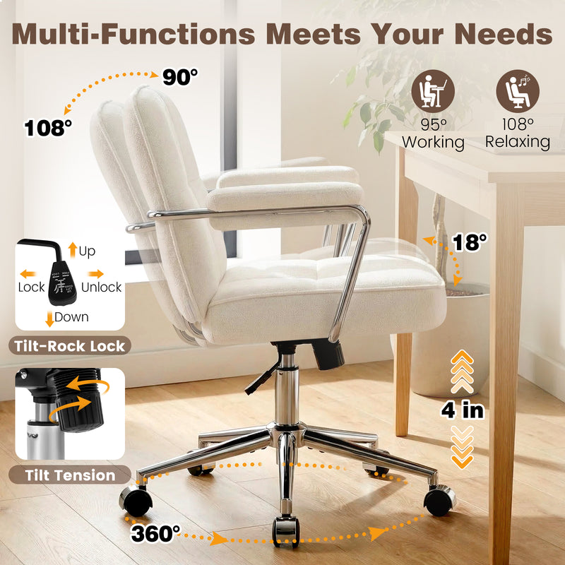 Adjustable Swivel Home Office Desk Chair With Wheels