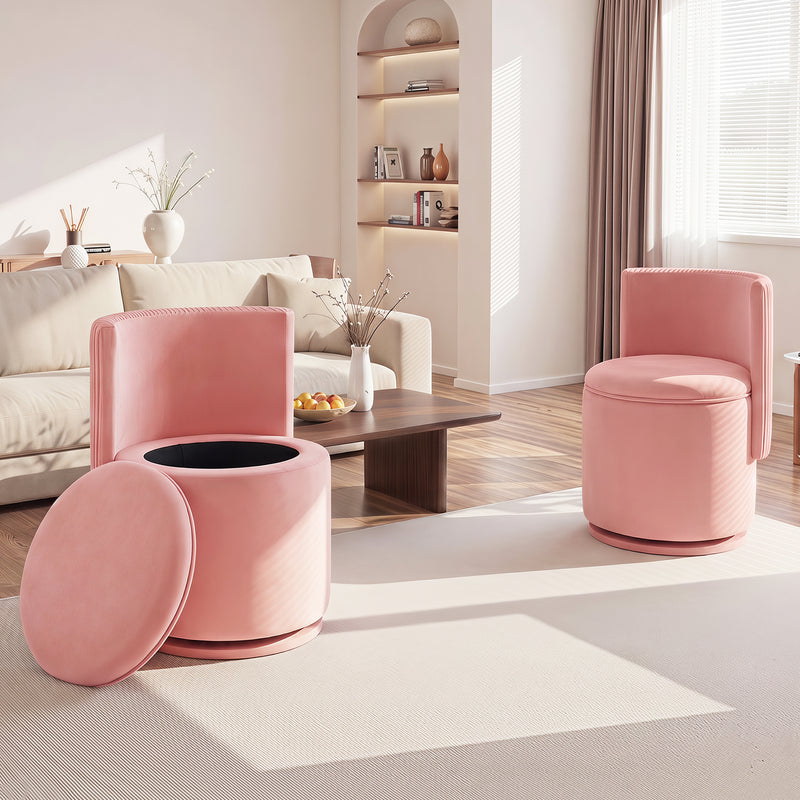 360° Swivel Accent Chair,Velvet Vanity With Storage