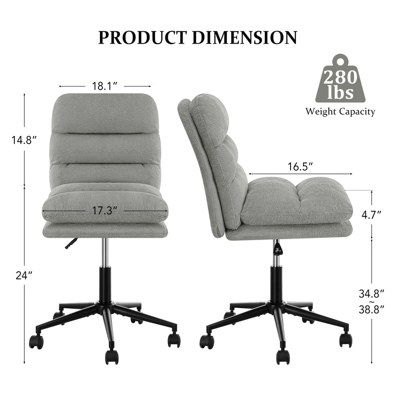 Adjustable Swivel Velvet Home Office Chair