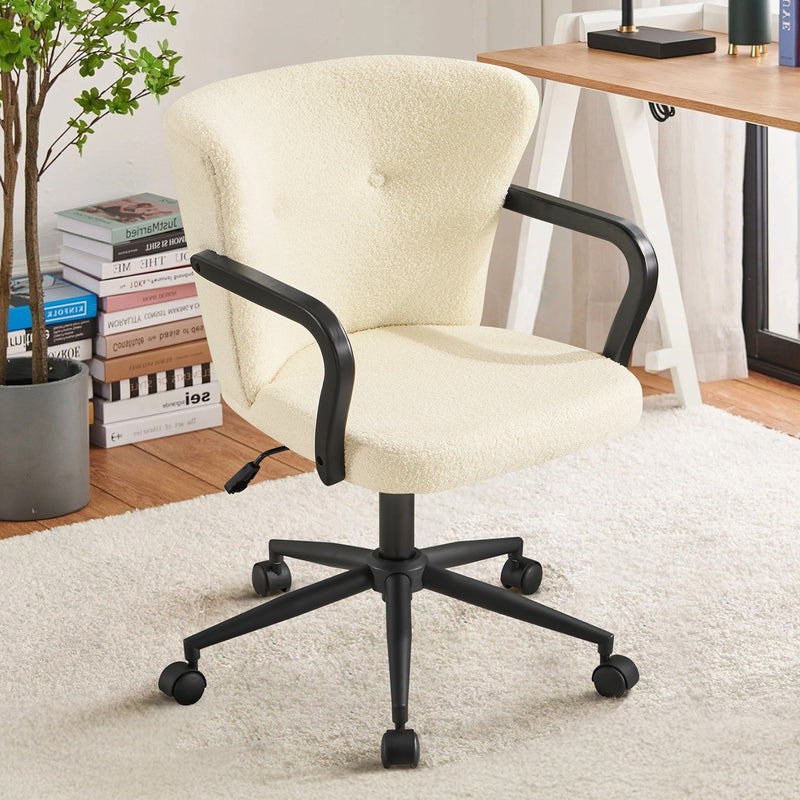 Home Office Desk Chair With Swivel,Adjustable Arm Chair With Mid Backrest