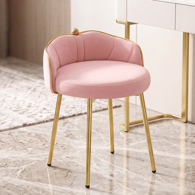 Furniliving Cute Vanity Chair With Golden Legs