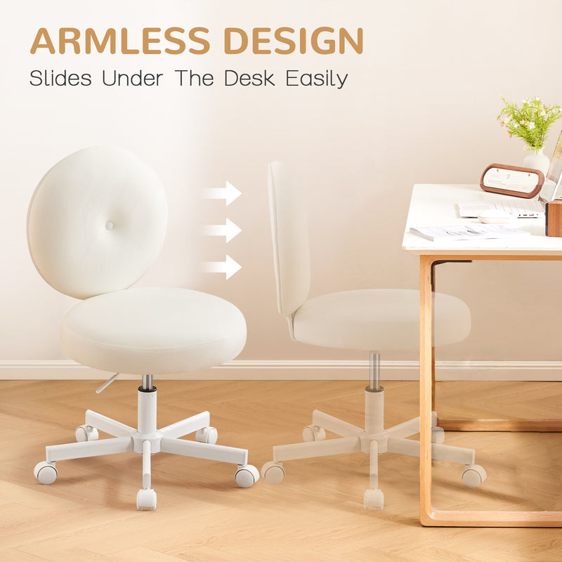 Velvet Vanity Chair with Casters