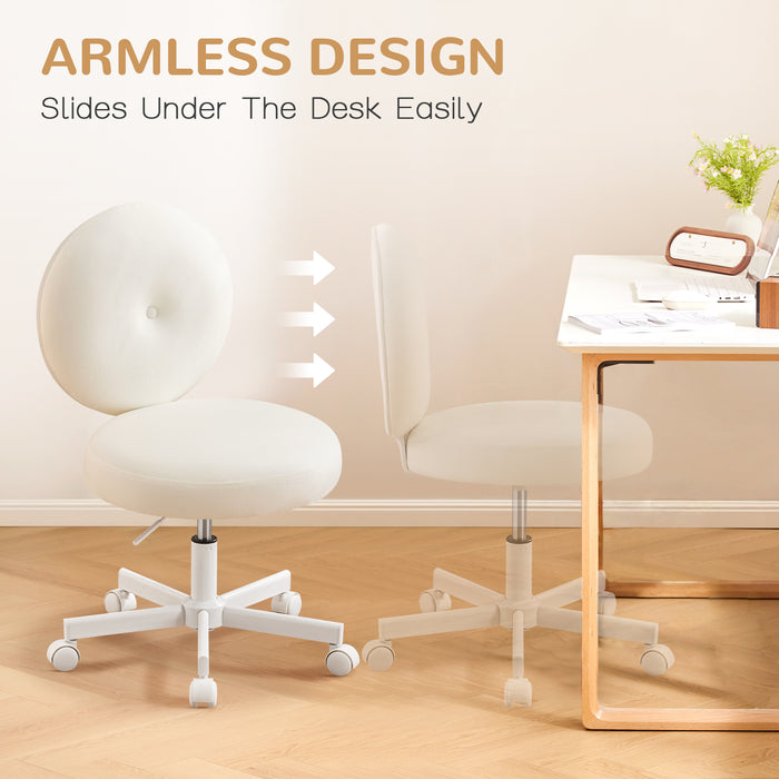 Velvet Vanity Chair with Casters