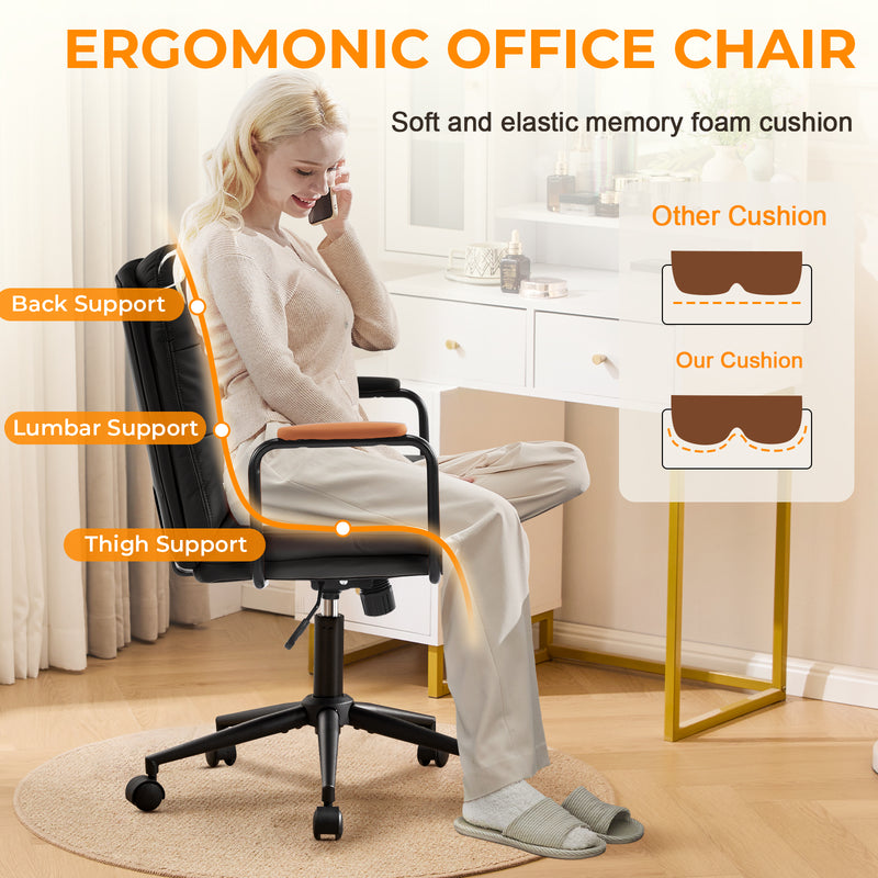 Home Office Desk Chair with Lumbar Support