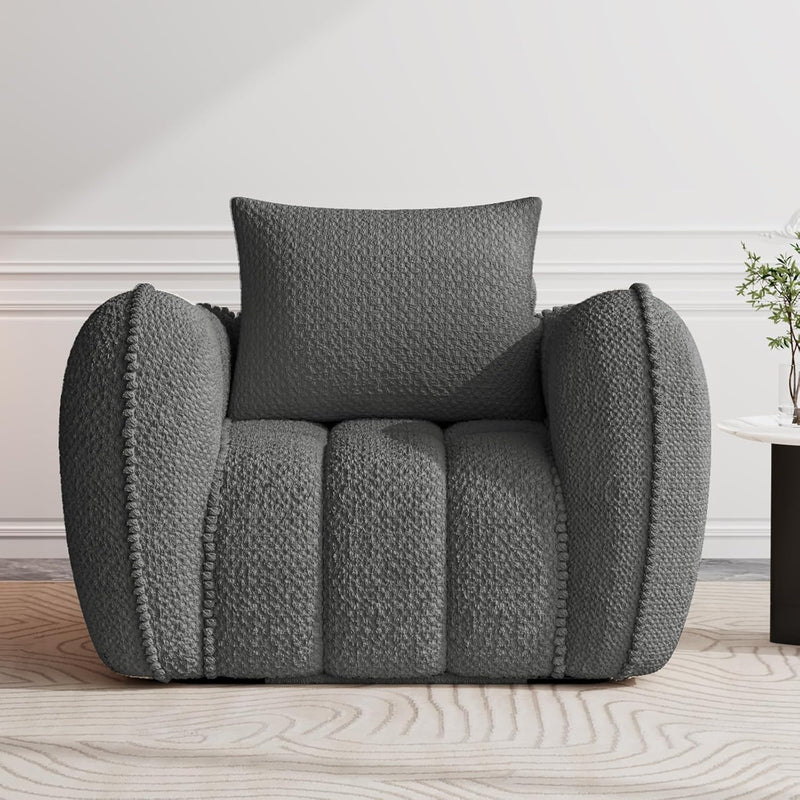 Pumpkin-Shaped Modern Accent Sofa Chair