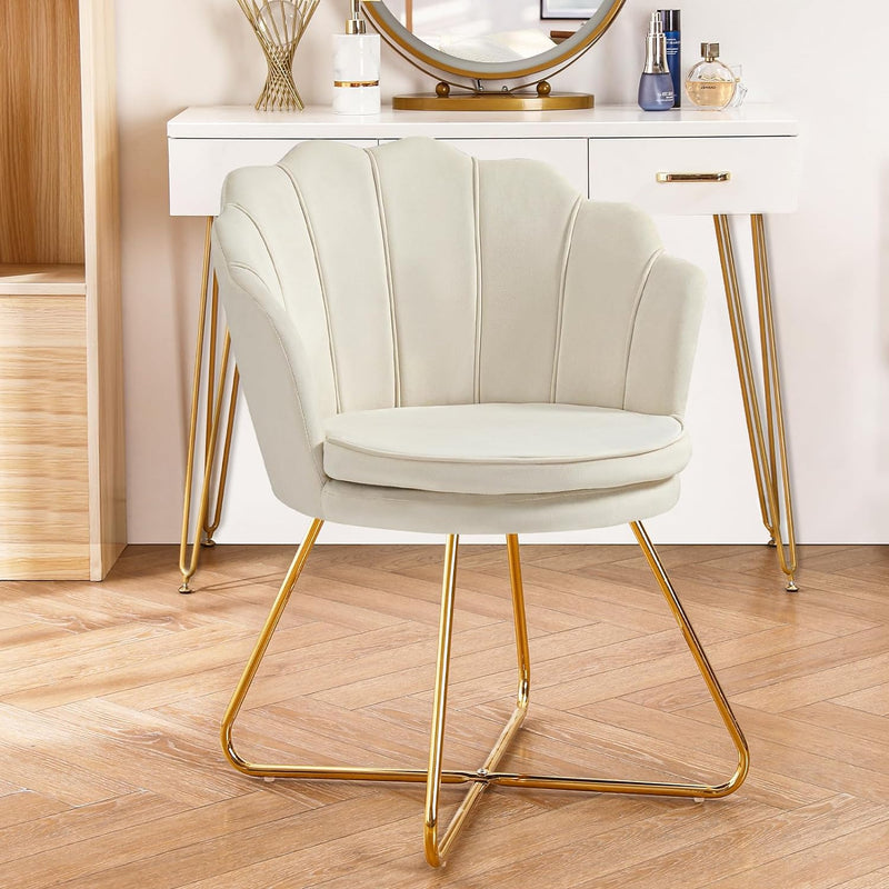 Shell-Shaped Swivel Vanity Chair