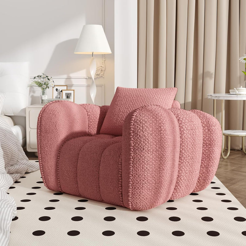 Pumpkin-Shaped Modern Accent Sofa Chair