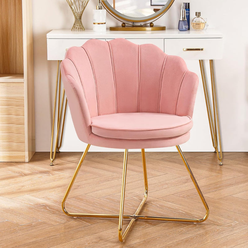 Shell-Shaped Swivel Vanity Chair