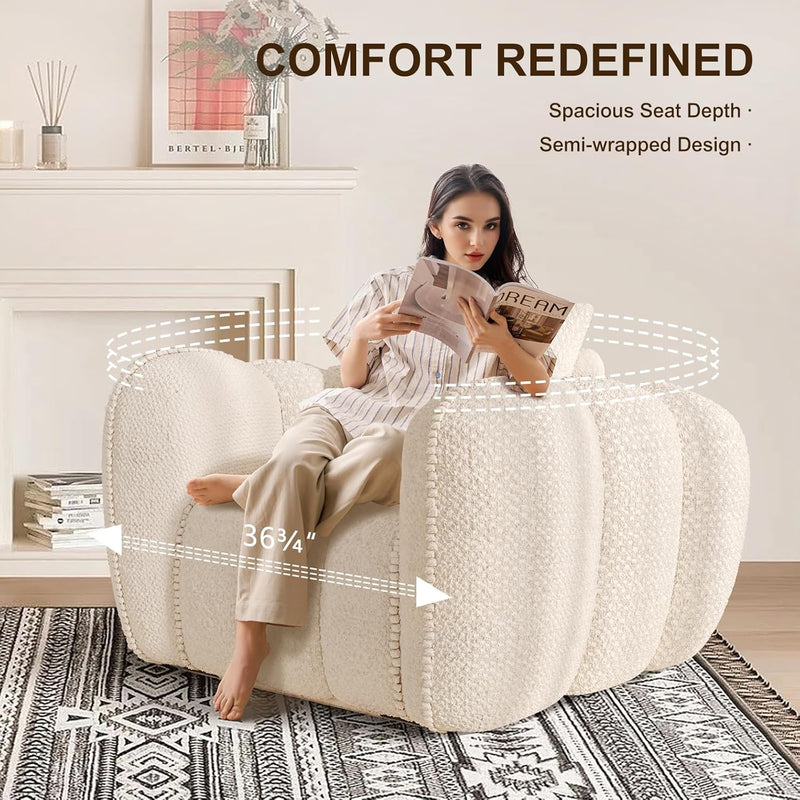 Pumpkin-Shaped Modern Accent Sofa Chair