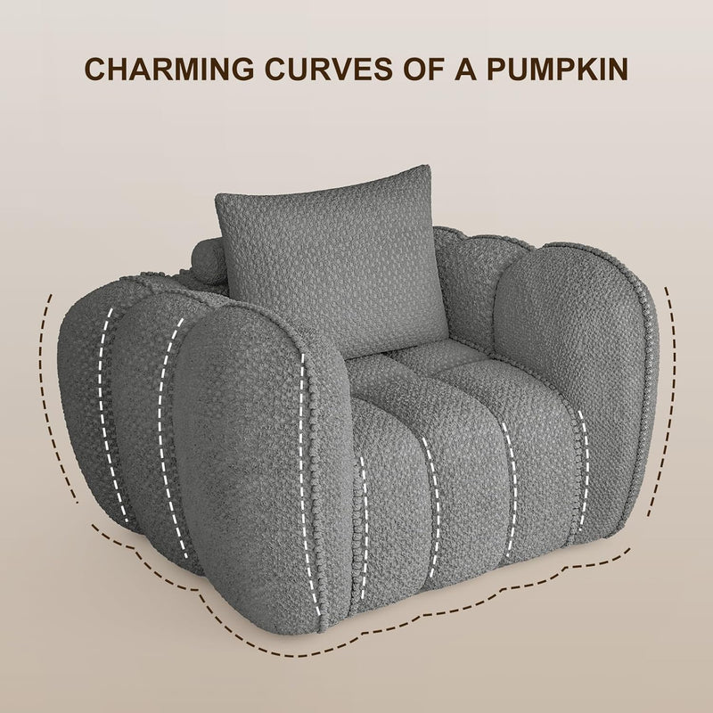 Pumpkin-Shaped Modern Accent Sofa Chair