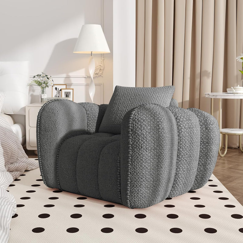 Pumpkin-Shaped Modern Accent Sofa Chair