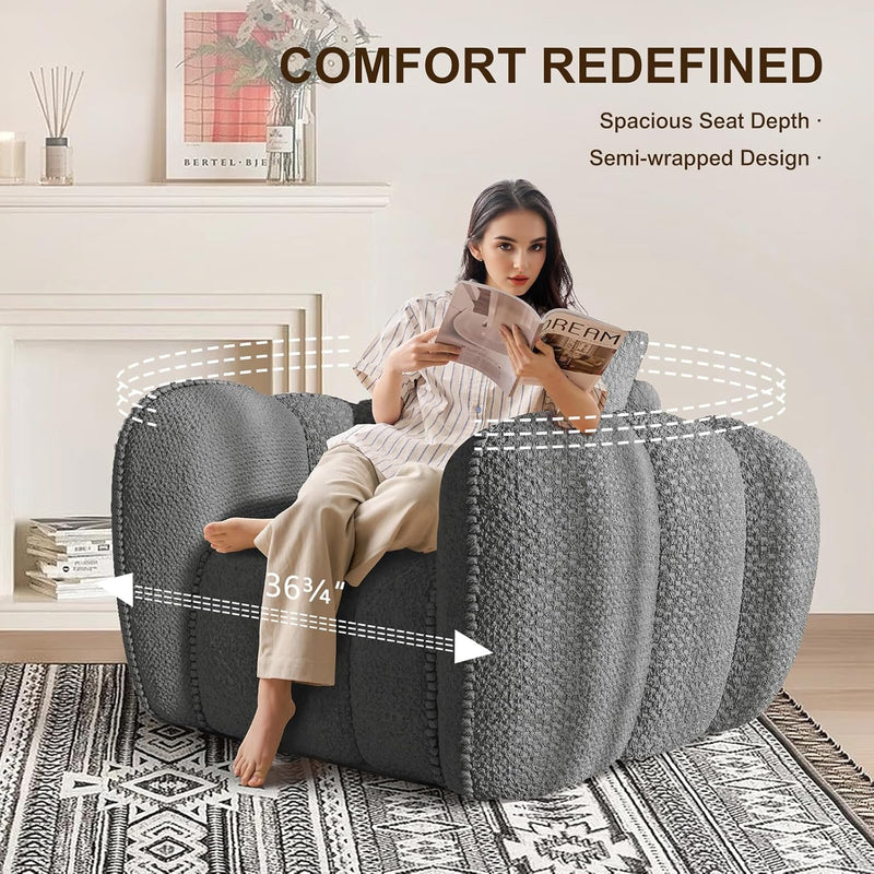 Pumpkin-Shaped Modern Accent Sofa Chair