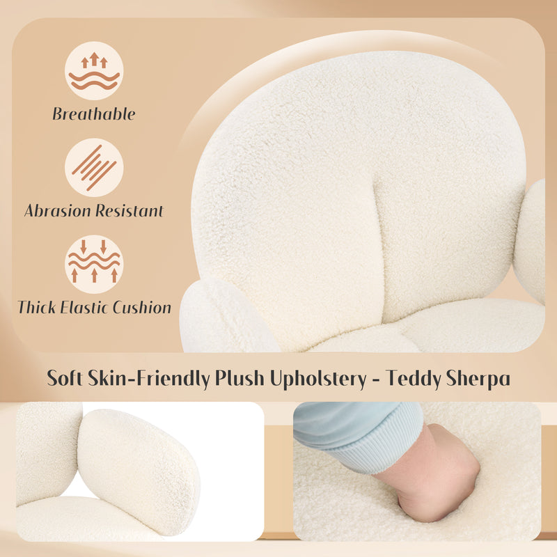 Cute Swivel Teddy Vanity Chair With Round Shaped