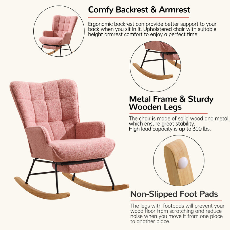furniliving Teddy Upholstered Nursery Rocking Chair