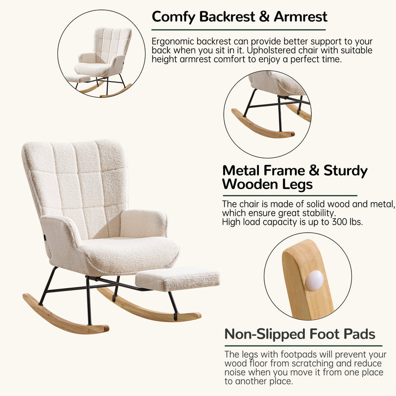 furniliving Teddy Upholstered Nursery Rocking Chair