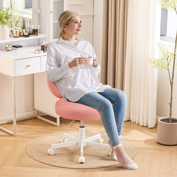 Velvet Vanity Chair with Casters