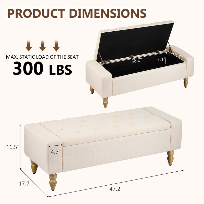 47 inch Storage Bench for End of Bed